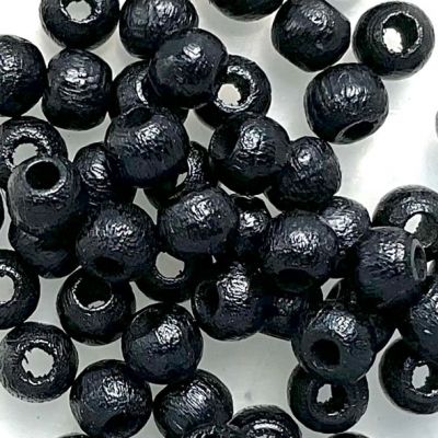 WD465 4mm Black Wooden Beads