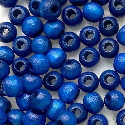 WD466 4mm Blue Wooden Beads