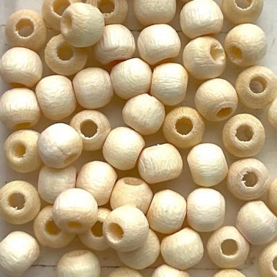 WD469 4mm Cream Wooden Beads
