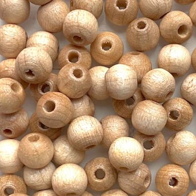 WD607 6mm Natural Wooden Beads