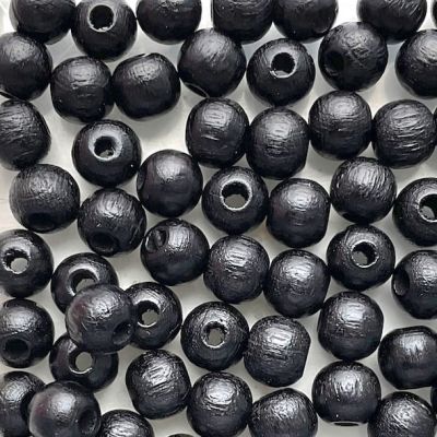 WD608 6mm Black Wooden Beads