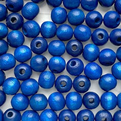 WD609 6mm Blue Wooden Beads