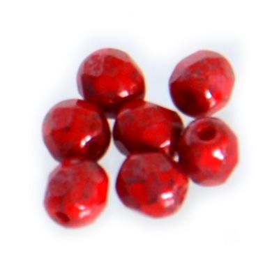 FG527 4mm Carnelian Red Picasso Facet