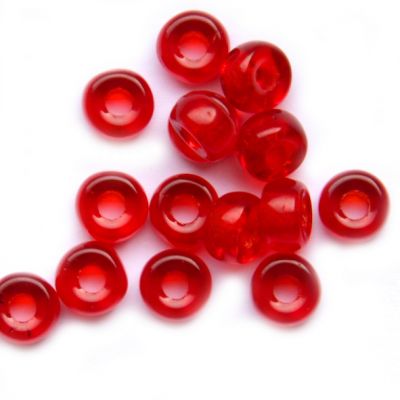 GL3367 6x4mm Transparent Red Crow Bead