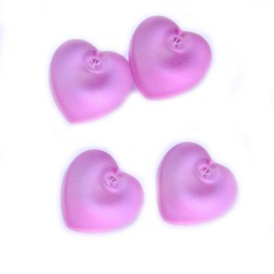 GL6261 10mm Cerise Pink Frosted Heart Bead
