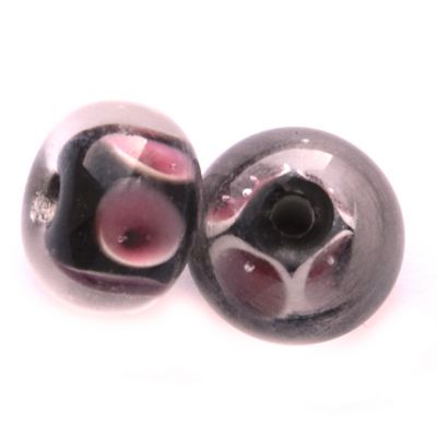 GL6507 Black and Pink Window Beads