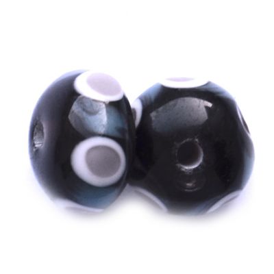 GL6514 Black/Lilac/Capri Blue Beads