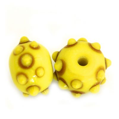 GL6598 Yellow Raised Dotty Beads