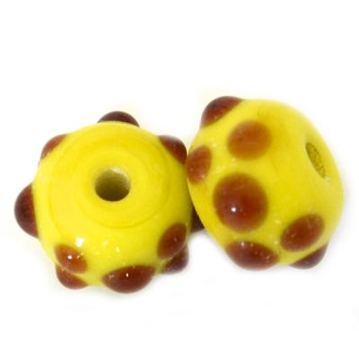 GL6599 Yellow Raised Dotty Beads