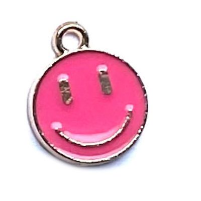 MB125 Cerise 14mm Smiley Face Charm