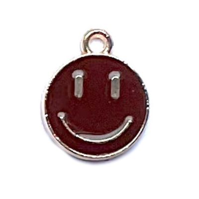 MB128 Brown 14mm Smiley Face Charm