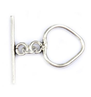 MB394 26x20mm Silver Heart Toggle Fastener