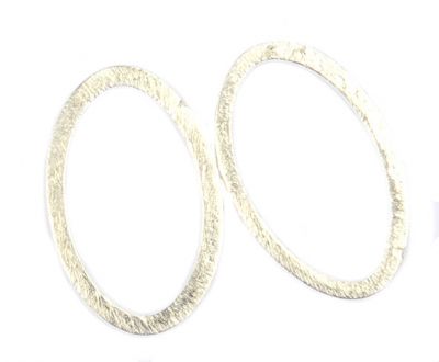 MB414 25x15mm Silver Brushed Metal Oval Link
