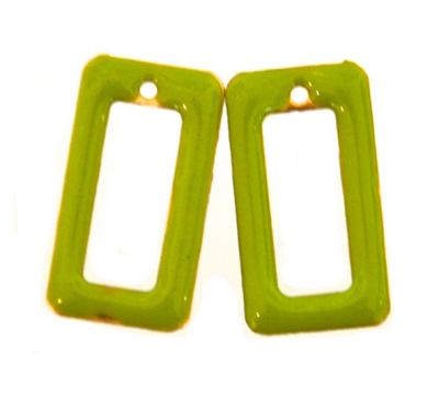 MB447 11x20mm Apple Double-Sided Enamelled Brass Rectangle Link