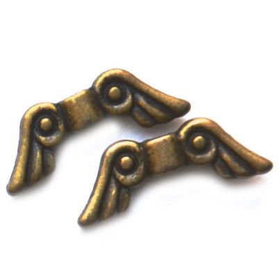 MB836 Antique Gold Small Scroll Angel Wing Bead