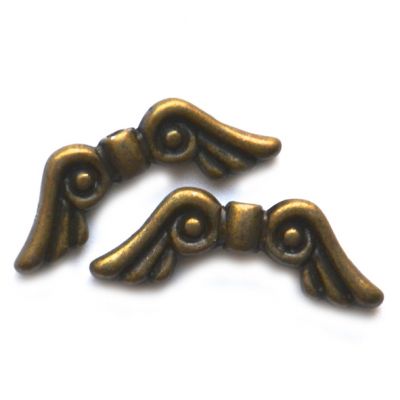 MB838 Antique Gold Large Scroll Angel Wing Bead