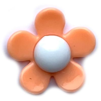 PB214 28mm Acrylic Peach and White Flower Bead