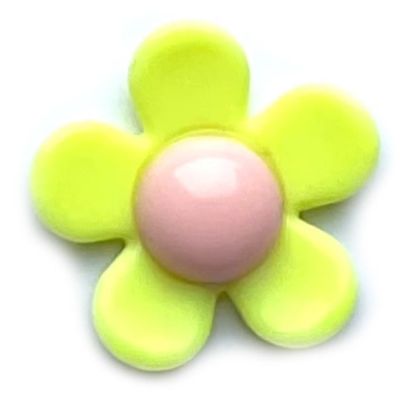 PB219 28mm Acrylic Yellow and Pink Flower Bead