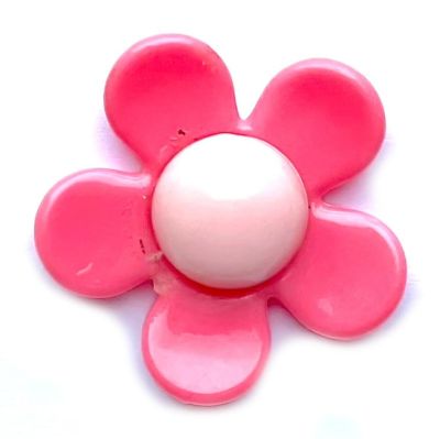 PB222 28mm Acrylic Cerise and Pink Flower Bead
