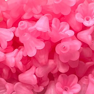 PB253 Pink 12x14mm Fuchsia Flower Bead