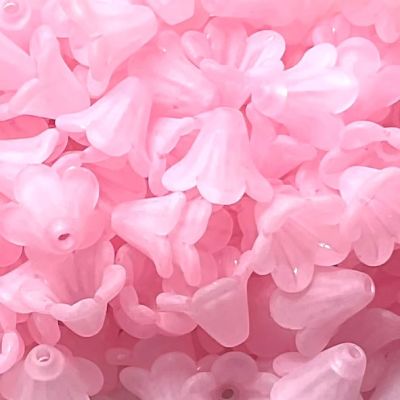 PB257 Pale Pink 12x14mm Fuchsia Flower Bead
