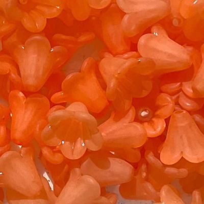 PB259 Soft Orange 12x14mm Fuchsia Flower Bead