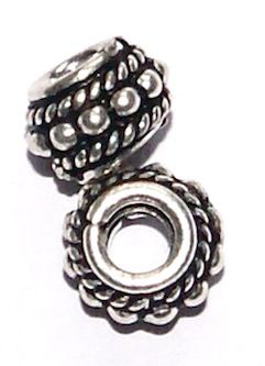 MB109 8mm Pip and Rope Edge Antique Silver Washer