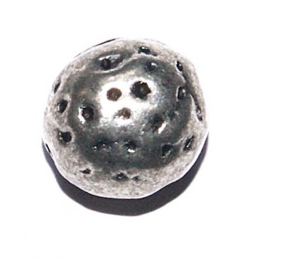MB111 14mm Pitted silver round bead