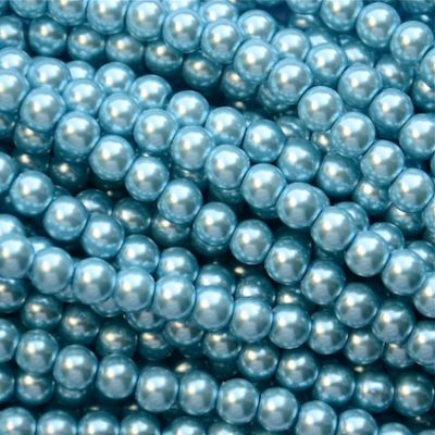 GP617 6mm Pale Turquoise Glass Pearls