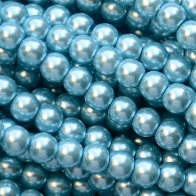 GP809 8mm Pale Turquoise Glass Pearls