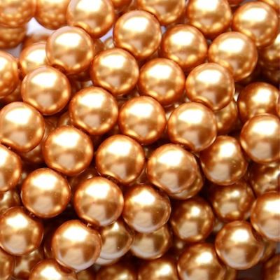 GP811 8mm Old Gold Glass Pearls