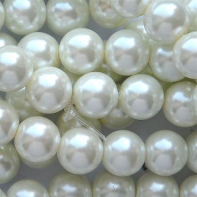 GP1201 12mm White Glass Pearls