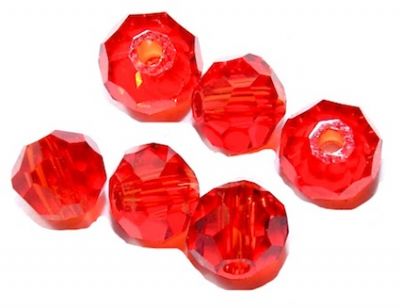CCR406 4mm Red Cut Crystal Round