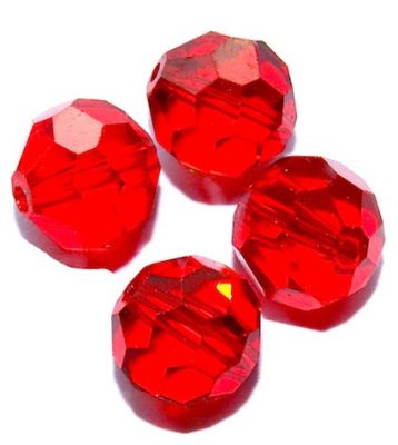 CCR806 8mm Red Cut Crystal Round