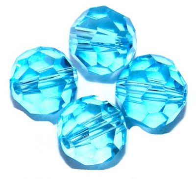 CCR809 8mm Turquoise Cut Crystal Round