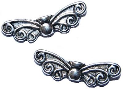 MB837 Silver Fairy Wings Bead