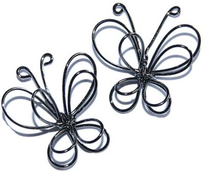 MB843 21x22mm Grey Black Wire Butterfly