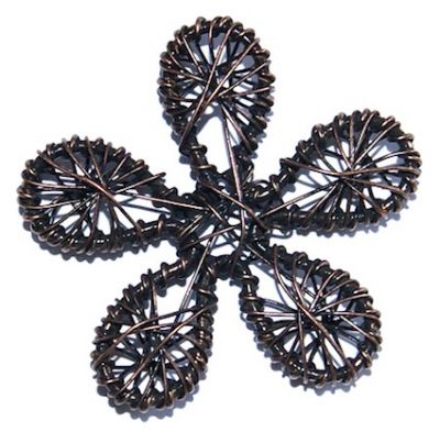 MB847 35mm Antique Copper Wire Flower