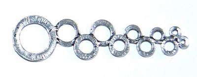 MB857 45x11mm Antique Silver Ring Pattern Flat Metal Link