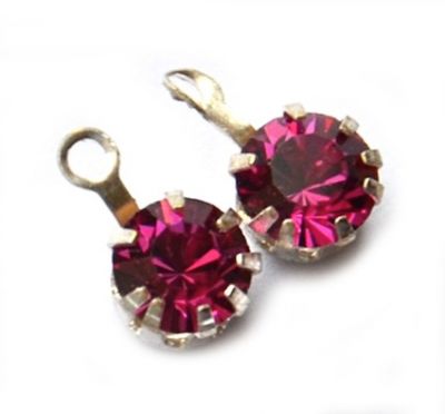 CD201 Pink Crystal Stone in Drop Setting