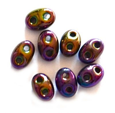 TW007 Purple Scarab Twin Beads