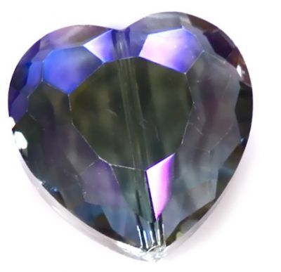 CC1011 22mm Black Russian Cut Crystal Heart