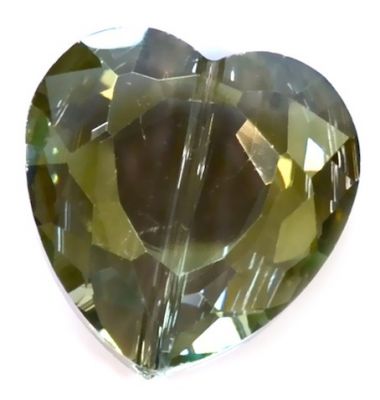 CC1013 22mm Fern Green Lustre Cut Crystal Heart