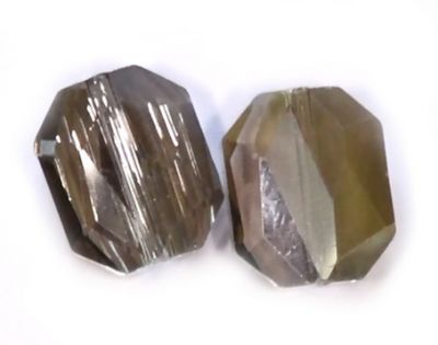 CC1046 10x12mm Black Diamond Lustre Cut Crystal Rectangle