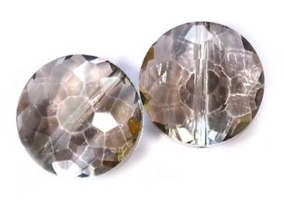 CC1086 14mm Black Diamond Lustre Cut Crystal Cushioned Disc
