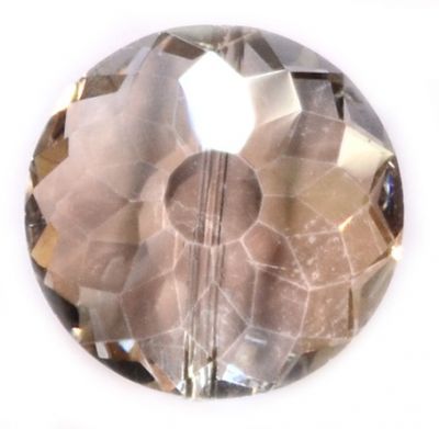 CC1100 18mm Black Diamond Lustre Cut Crystal Cushioned Disc