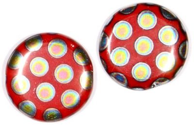 GL2771 15mm Red & Silver Spotted Disc