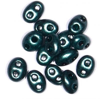 TW018 Pearl Forest Green Twin Beads