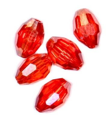 CC1163 6x4mm Red/Orange AB Faceted Oval