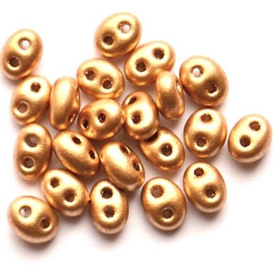 TW027 Metallic Gold Frost Twin Beads